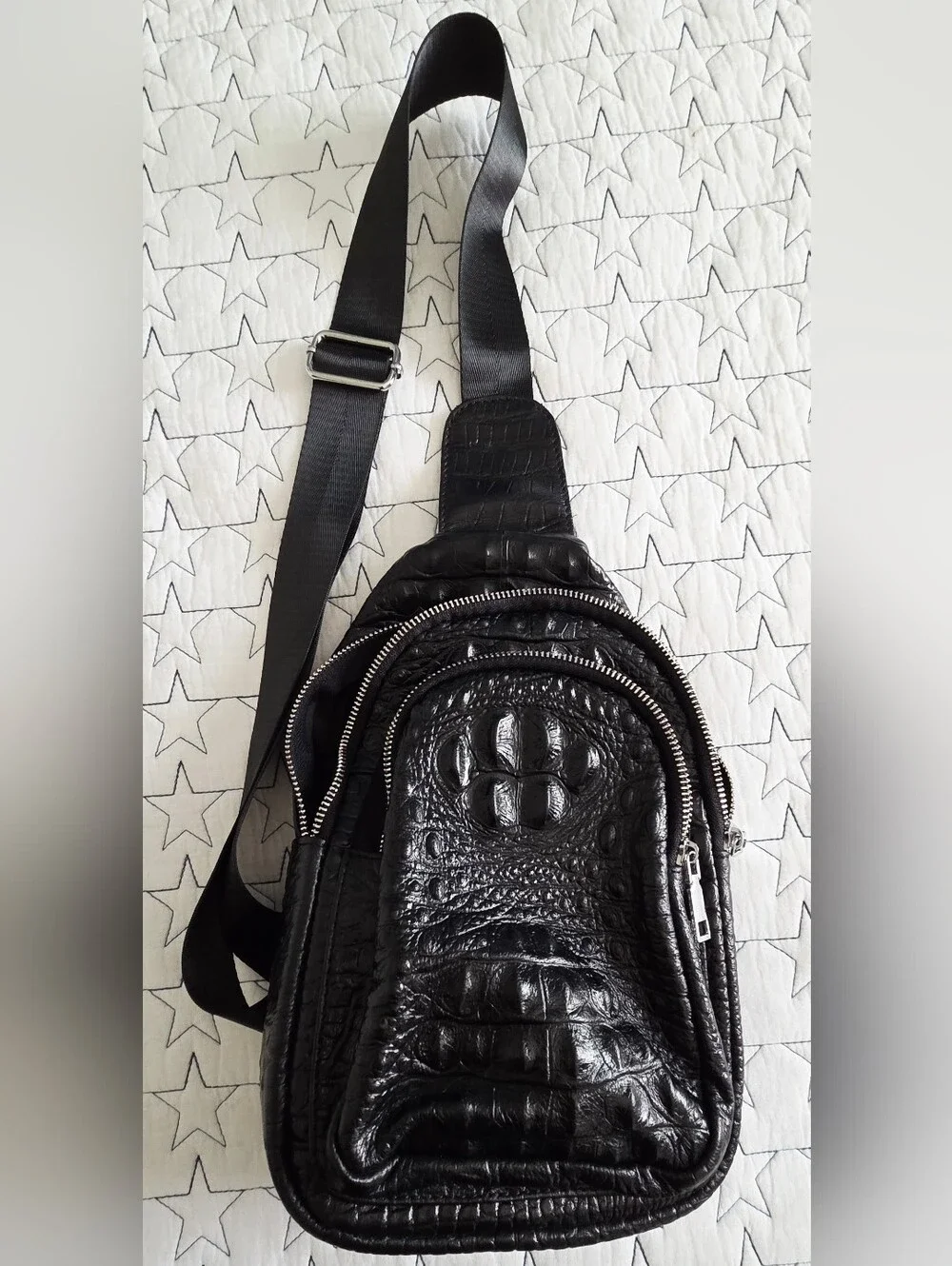 Vintage Leather Animal Paw Crossbody/Chest Day Sling Bag for Men or Women